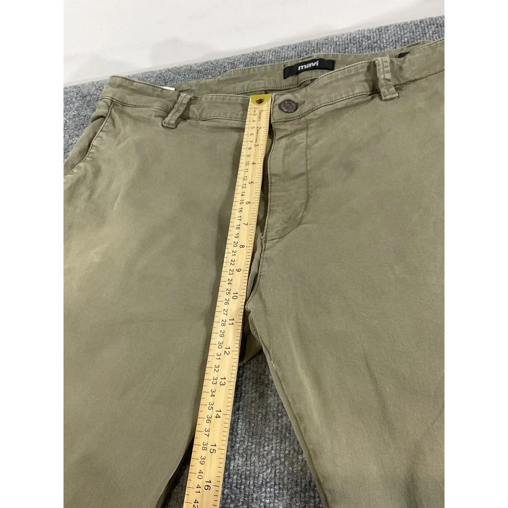 Mavi Johnny Slim Leg Pants Mens 40x30 Olive Green Stretch Casual Chino Pants